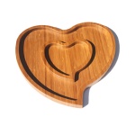 heart shaped bamboo plate