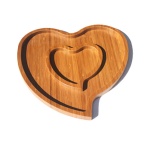 heart shaped bamboo plate