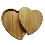 heart shaped bamboo plate