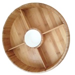 lazy susan bamboo dip and chip tray