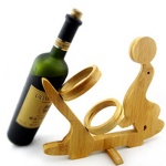 bamboo single wine bottle holder