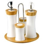 bamboo ceramic oil bottle set