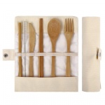 bamboo travel utensil with straw set