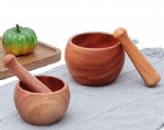 wooden mortar and pestle set