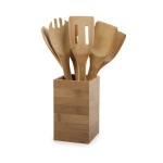 6pcs bamboo utensils with holder