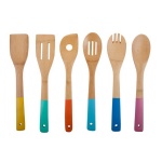 bamboo utensils set with silicone handle